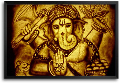 46% OFF on Lord Ganesha Artwork Laminated Framed Paper Print