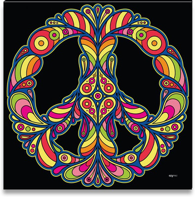 38% OFF on Flower Peace Symbol Canvas Art