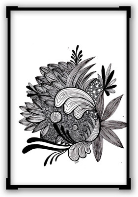 50% OFF on Elephant Doodle Art Illustration Framed Poster Paper Print