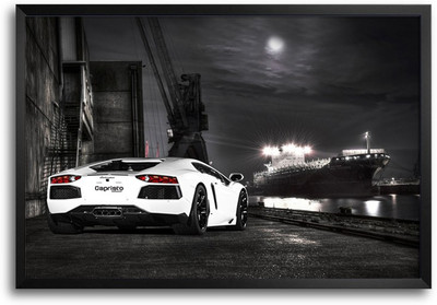 46% OFF on ShopMantra White Cool Car Laminated Frame Poster Paper Print