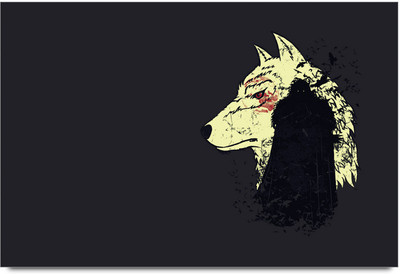 53% OFF on Wolf and Bat Poster Paper Print