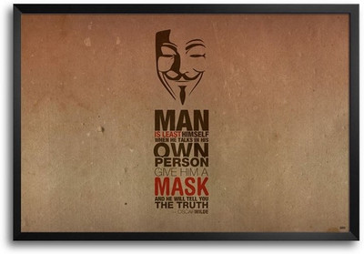 53% OFF on V For Vendetta Mask Fp00003666 Framed Photographic Paper