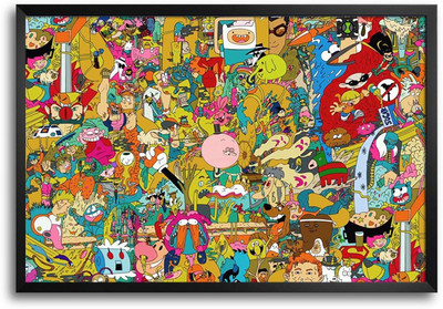 46% OFF on ShopMantra Old Cartoon Nework Doodle Laminated Frame Poster Paper Print