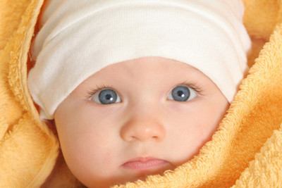 50% OFF on Cute Baby With Yellow Blanket Poster Paper Print