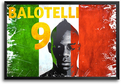 46% OFF on Shopmantra Balotelli Italy Football Laminated Frame Poster Paper Print
