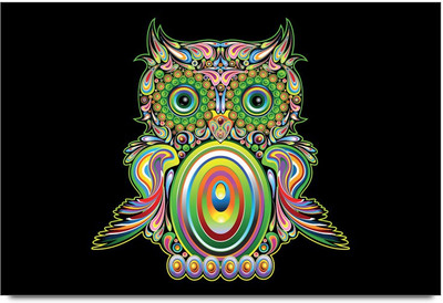 53% OFF on Abstract Owl Pattern Laminated Poster Paper Print