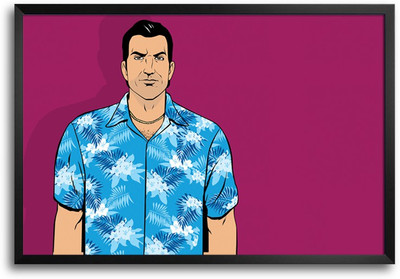 46% OFF on GTA Vice City Character Vector Design Laminated Framed Paper Print