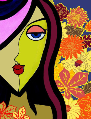 70% OFF on Canvas Painting Without Frame -Lady Face Canvas Art