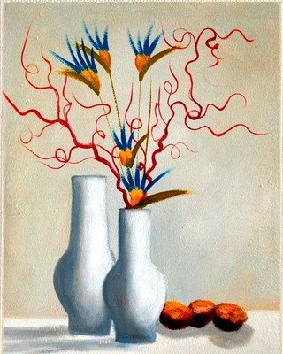 79% OFF on Canvas painting without frame -Flower Pot Canvas Art