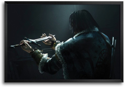 46% OFF on Sword in the Hands Graphic Gaming Laminated Framed Paper Print