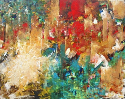 2% OFF on Wonder Images Crazy Colourful Abstract with Back Framing Canvas Art