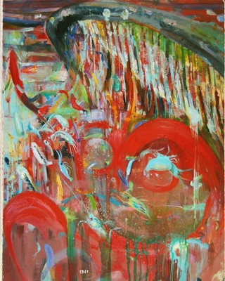 77% OFF on Canvas painting without frame - Face Color Abstract Canvas Art