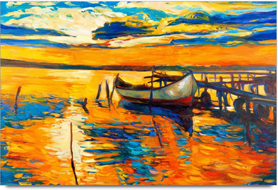 53% OFF on Boat in Lake Painting Laminated Poster Paper Print 53% OFF on Boat in Lake Painting Laminated Poster Paper Print