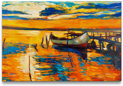 45% OFF on Boat and Jetty on Pier Canvas Art