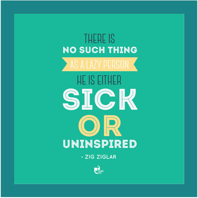 1% OFF on Thinkpot There Is No Such Thing As A Lazy Person - Zig Ziglar Blue Square Frame Paper Print