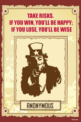 16% OFF on Poster - Quote On Taking Risk Paper Print