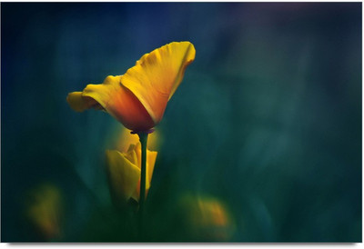 75% OFF on Amy Abstract Yellow Flower Paper Print 75% OFF on Amy Abstract Yellow Flower Paper Print