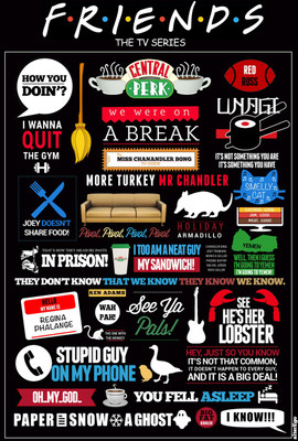 48% OFF on Friends TV Show Quotes Typography Poster Paper Print