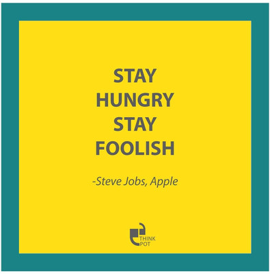 1% OFF on Thinkpot Stay Hungry Stay Foolish - Steve Jobs, Apple Blue Square Frame Paper Print