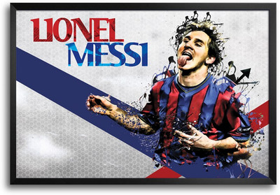 46% OFF on Shopmantra Lionel Messi Barcelona Laminated Frame Poster Paper Print