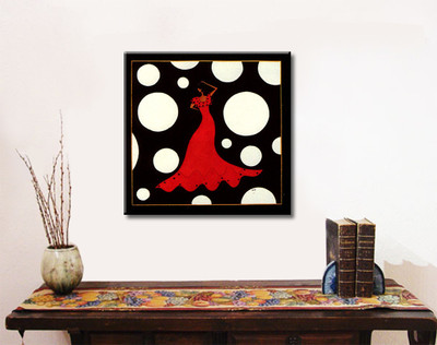 55% OFF on Lady In Red Art Print Canvas Art