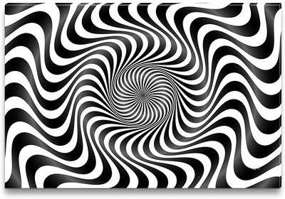 43% OFF on Black & White Pattern of Optical Illusion Canvas Art