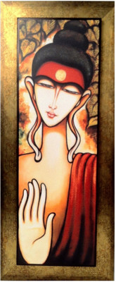 30% OFF on Couple in peace mounted on a rich wooden look fibre frame Fine Art Print