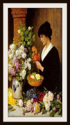 37% OFF on Lady With Flowers Painting Fine Art Print 37% OFF on Lady With Flowers Painting Fine Art Print