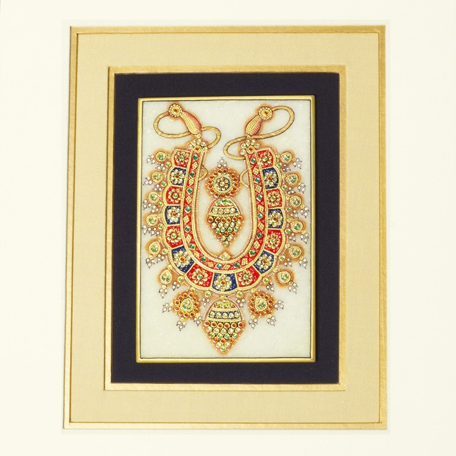 10% OFF on Crimson Necklace Marble Canvas Art