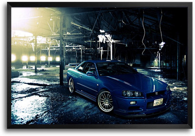 46% OFF on ShopMantra Blue Luxury Car Laminated Frame Poster Paper Print