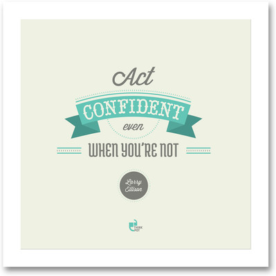 5% OFF on Act confident - Larry Ellison, Oracle White Square Frame Photographic Paper