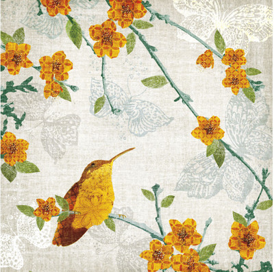 Montage - Birds And Butterflies III Fine Art Print