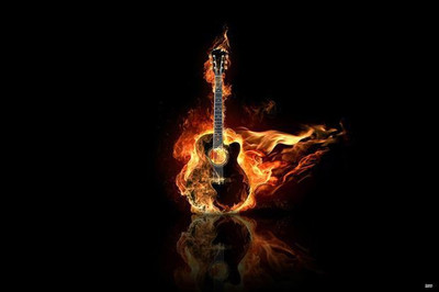 64% OFF on Fire Guitar Ps00004607 Photographic Paper