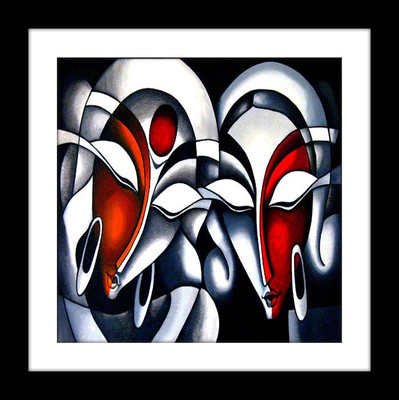 Thousnad Brushes Frameless RD-16: Radha Krishna 8 x 8 Canvas Art