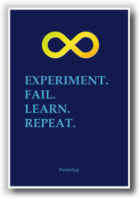 27% OFF on PosterGuy Experiment. Fail. Learn. Repeat Motivational Poster(Dark Blue) Paper Print