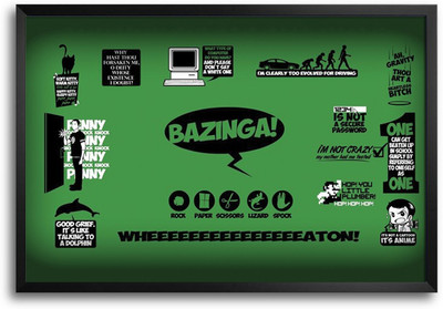 46% OFF on Bazinga Vector Artwork Laminated Framed Paper Print