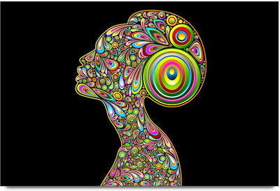 53% OFF on Abstract Lady Pattern Laminated Poster Paper Print