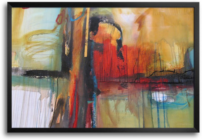 46% OFF on Modern Canvas Abstract Painting Laminated Framed Paper Print