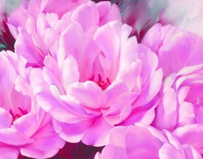 77% OFF on Painting Without Frame - Pink Rose Abstract Canvas Art