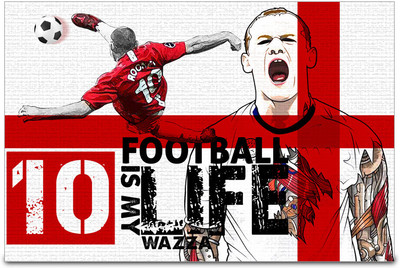 53% OFF on Shopmantra Rooney Football Is Life England Football Poster Paper Print