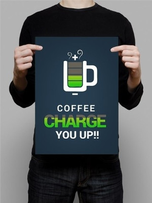 70% OFF on Coffee Charges You Up 3D Poster