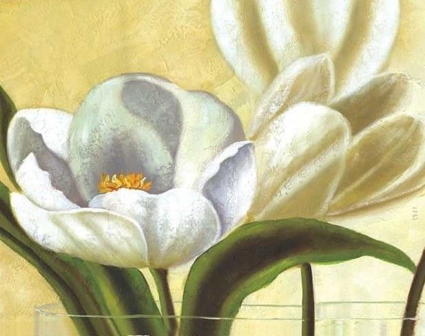 77% OFF on Painting Without Frame - White Rose Abstract Canvas Art