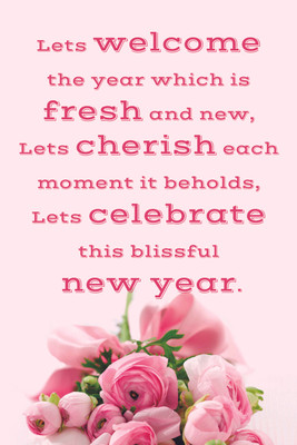 16% OFF on Poster - A Bunch of Pink Roses This Blissful New Year Paper Print