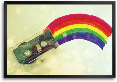 Retro Music Casette Rainbow Laminated Framed Paper Print Retro Music Casette Rainbow Laminated Framed Paper Print