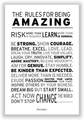27% OFF on PosterGuy The Rules For Being Amazing Poster Paper Print 27% OFF on PosterGuy The Rules For Being Amazing Poster Paper Print