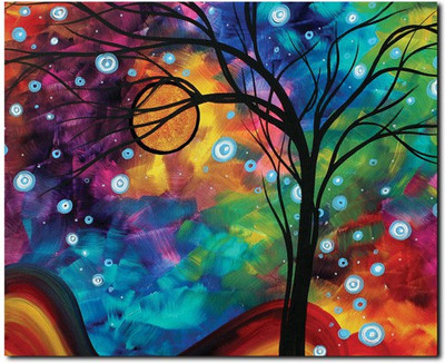 69% OFF on Stybuzz Multicolor Tree Painting Frameless Canvas Art