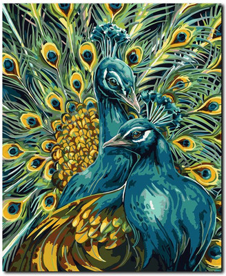 69% OFF on Stybuzz Peacock Yellow And Green Painting Canvas Art