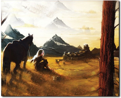 63% OFF on Stybuzz Girl With Horses Painting Canvas Art