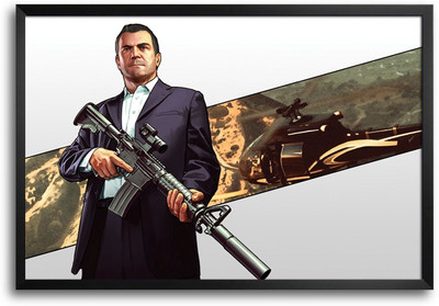 46% OFF on Fonds Decran GTA Five Laminated Framed Paper Print