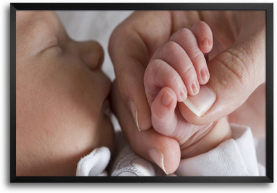 46% OFF on Little Baby with Mother's Fingers Laminated Framed Paper Print 46% OFF on Little Baby with Mother's Fingers Laminated Framed Paper Print